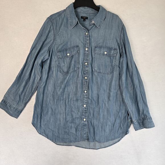 Talbots Tops - Pre-Owned Talbots Blue Size 1X Button Down Or Roll Up And Button Sleeves EUC